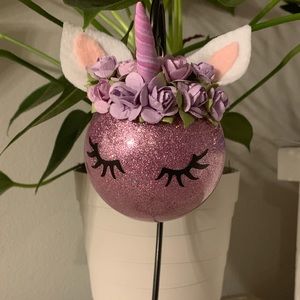 Lavender Unicorn Christmas ornament